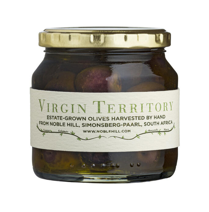 Virgin Territory olives in extra-virgin oil